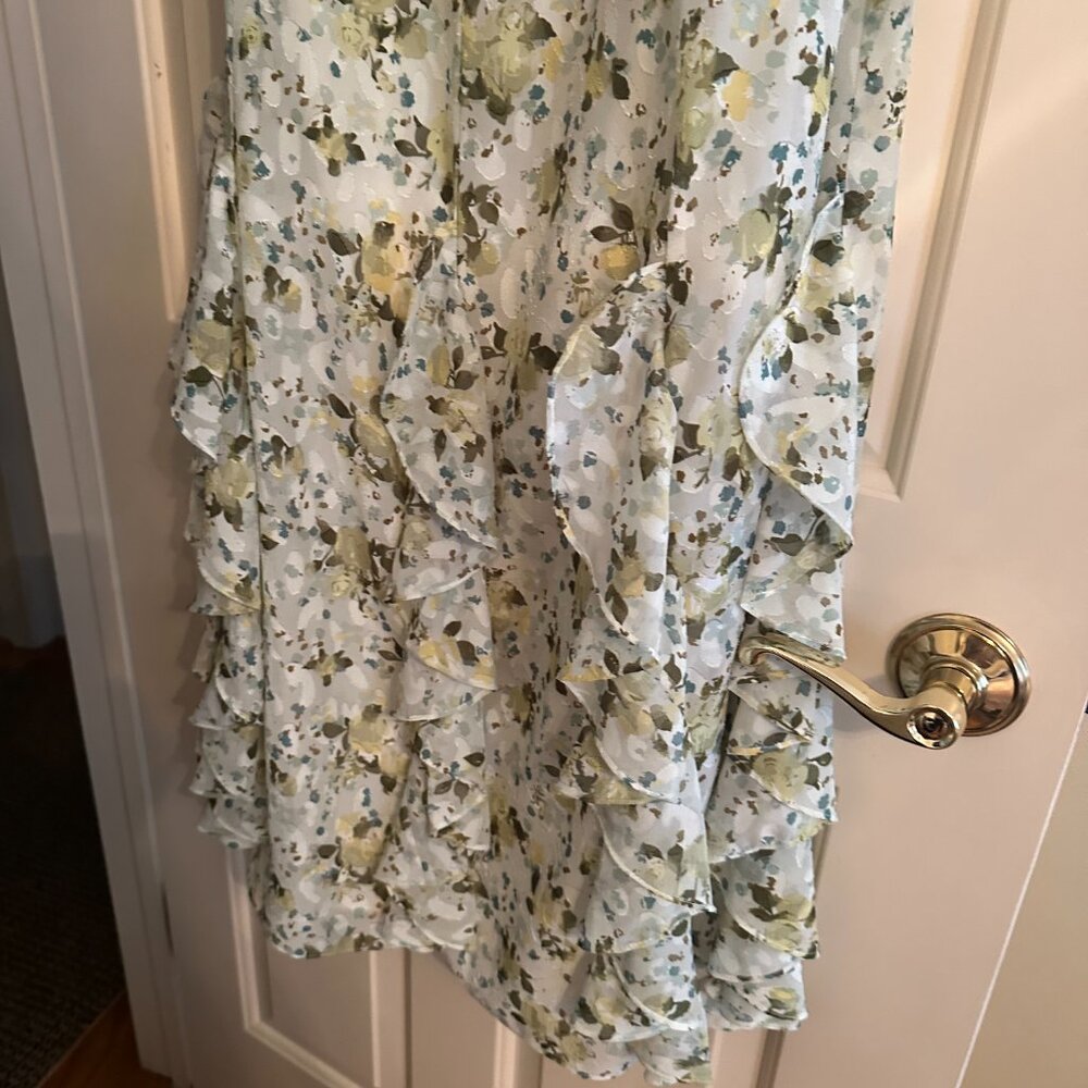 MIKAEL AGHAL dress, beautiful flowing long dress, off the shoulder, floral dress - Picture 5 of 7
